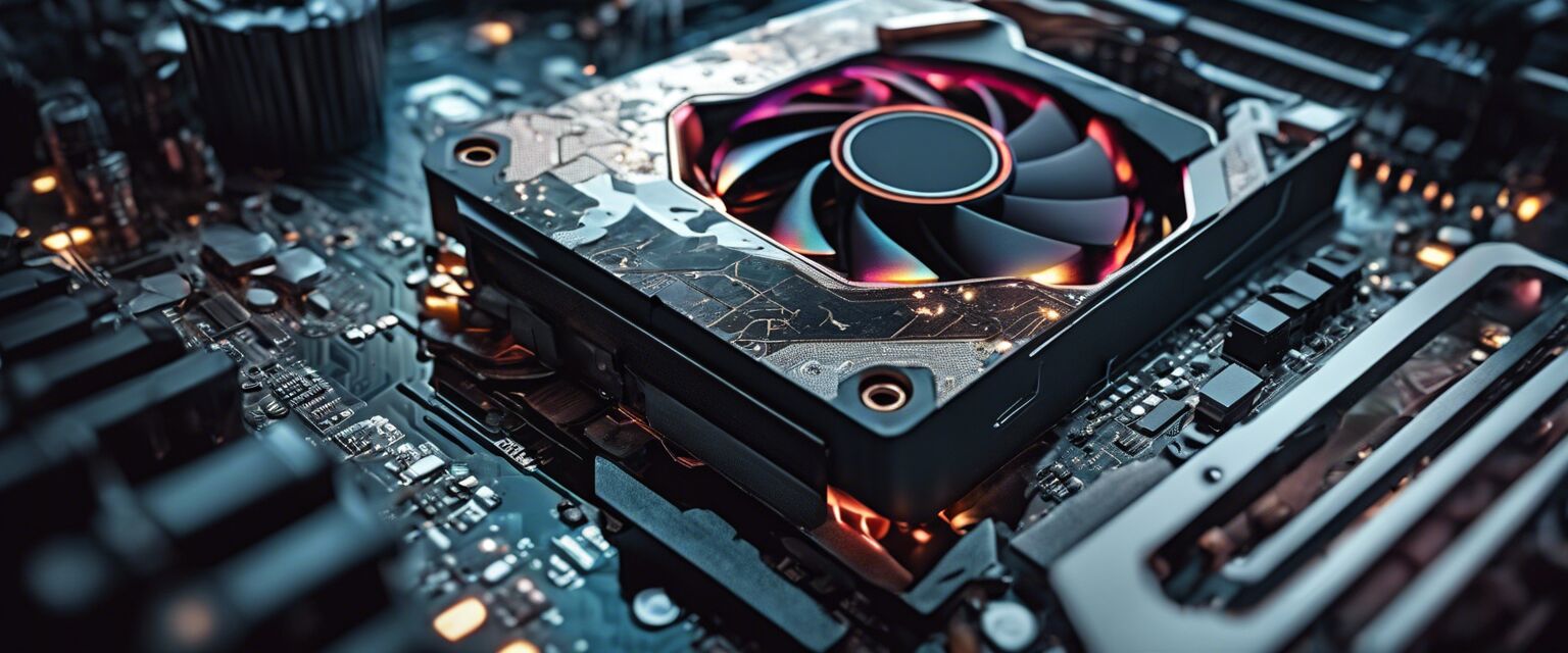 Graphics card with digital art elements