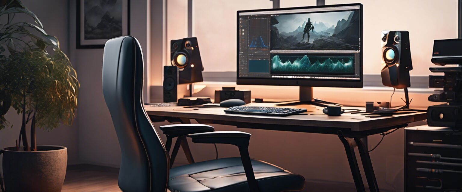 Ergonomic digital art workspace setup