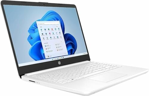 HP laptop with Windows 11 screen