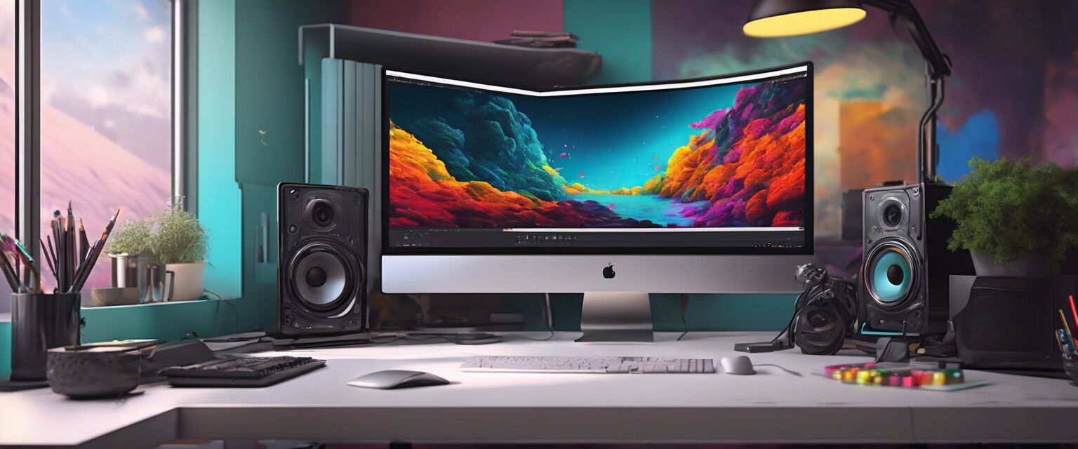 Modern monitor setup for digital artists